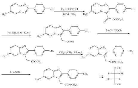 酒石酸唑吡坦的合成路线1